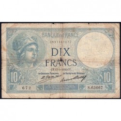 F 06-16 - 17/03/1932 - 10 francs - Minerve - Série S.63667 - Etat : B+