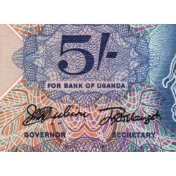 Ouganda - Pick 1a - 5 shillings - Série A/28 - 1966 - Etat : NEUF