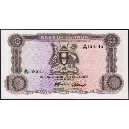 Ouganda - Pick 2a - 10 shillings - Série A/29 - 1966 - Etat : NEUF