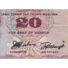 Ouganda - Pick 3a - 20 shillings - Série A/22 - 1966 - Etat : TB