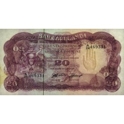 Ouganda - Pick 3a - 20 shillings - Série A/24 - 1966 - Etat : pr.NEUF