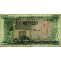 Ouganda - Pick 5a - 100 shillings - Série A/3 - 1966 - Etat : TB+