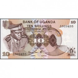 Ouganda - Pick 6c - 10 shillings - Série A/69 - 1977 - Etat : NEUF