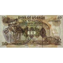 Ouganda - Pick 6c - 10 shillings - Série A/69 - 1977 - Etat : NEUF