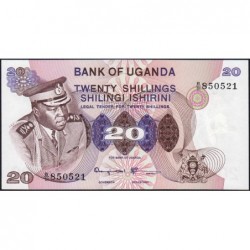 Ouganda - Pick 7c - 20 shillings - Série B/51 - 1977 - Etat : NEUF