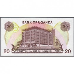 Ouganda - Pick 7c - 20 shillings - Série B/51 - 1977 - Etat : NEUF