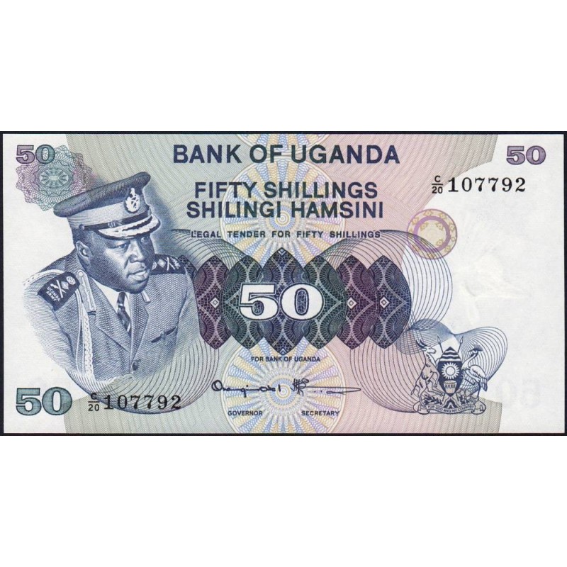 Ouganda - Pick 8c - 50 shillings - Série C/20 - 1977 - Etat : NEUF