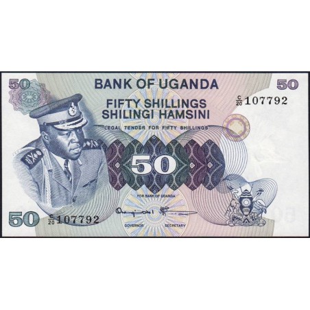 Ouganda - Pick 8c - 50 shillings - Série C/20 - 1977 - Etat : NEUF