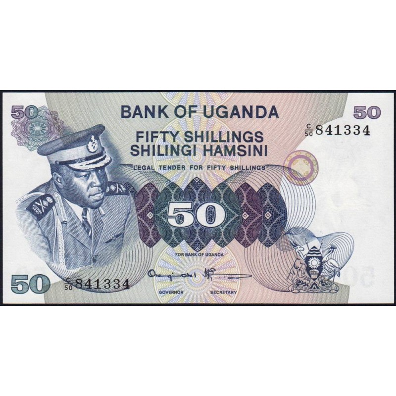 Ouganda - Pick 8c - 50 shillings - Série C/50 - 1977 - Etat : NEUF