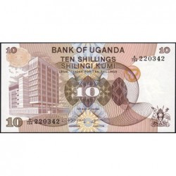 Ouganda - Pick 11a - 10 shillings - Série A/104 - 1979 - Etat : NEUF