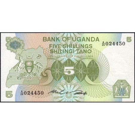 Ouganda - Pick 15 - 5 shillings - Série A/26 - 1982 - Etat : pr.NEUF