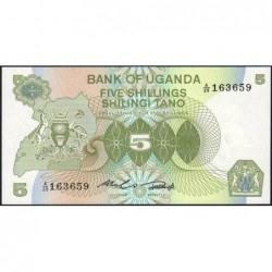 Ouganda - Pick 15 - 5 shillings - Série A/10 - 1982 - Etat : NEUF
