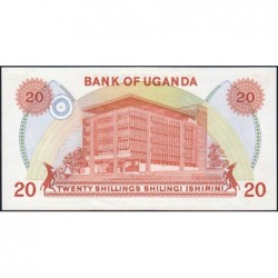 Ouganda - Pick 17 - 20 shillings - Série B/10 - 1982 - Etat : NEUF