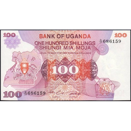 Ouganda - Pick 19a - 100 shillings - Série D/37 - 1982 - Etat : NEUF