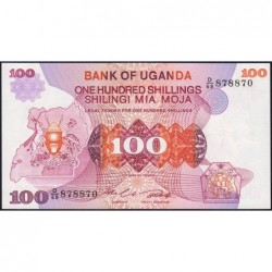 Ouganda - Pick 19b - 100 shillings - Série D/68 - 1982 - Etat : NEUF