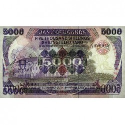 Ouganda - Pick 24b - 5'000 shillings - Série J/13 - 1986 - Etat : NEUF