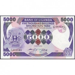 Ouganda - Pick 24b - 5'000 shillings - Série J/48 - 1986 - Etat : NEUF