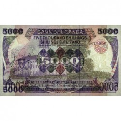 Ouganda - Pick 24b - 5'000 shillings - Série J/60 - 1986 - Etat : NEUF