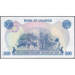 Ouganda - Pick 25 - 500 shillings - Série G/6 - 1986 - Etat : NEUF