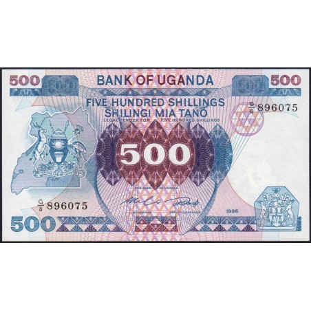 Ouganda - Pick 25 - 500 shillings - Série G/8 - 1986 - Etat : NEUF