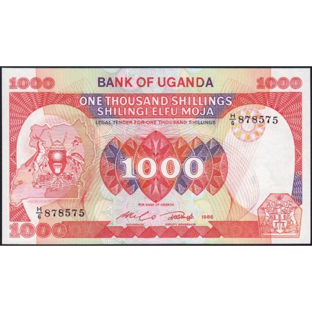 Ouganda - Pick 26 - 1'000 shillings - Série H/6 - 1986 - Etat : NEUF