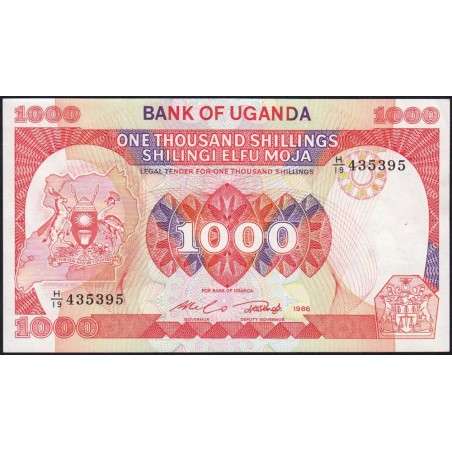 Ouganda - Pick 26 - 1'000 shillings - Série H/19 - 1986 - Etat : NEUF