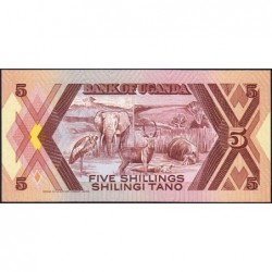 Ouganda - Pick 27 - 5 shillings - Série AN - 1987 - Etat : NEUF