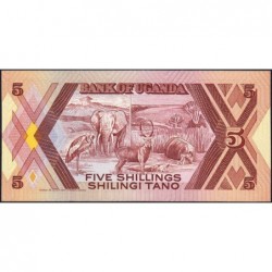Ouganda - Pick 27 - 5 shillings - Série AW - 1987 - Etat : NEUF