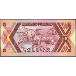 Ouganda - Pick 27 - 5 shillings - Série BB - 1987 - Etat : NEUF