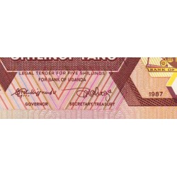 Ouganda - Pick 27 - 5 shillings - Série BC - 1987 - Etat : NEUF