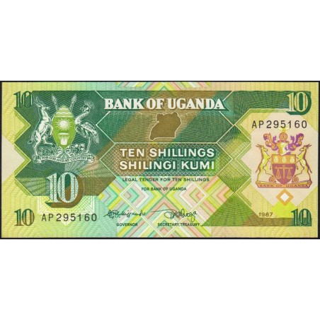 Ouganda - Pick 28 - 10 shillings - Série AP - 1987 - Etat : NEUF