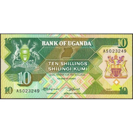 Ouganda - Pick 28 - 10 shillings - Série AS - 1987 - Etat : NEUF