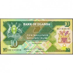 Ouganda - Pick 28 - 10 shillings - Série BE - 1987 - Etat : NEUF