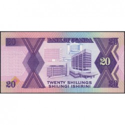 Ouganda - Pick 29a - 20 shillings - Série AX - 1987 - Etat : NEUF