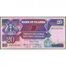 Ouganda - Pick 29b - 20 shillings - Série BN - 1988 - Etat : NEUF