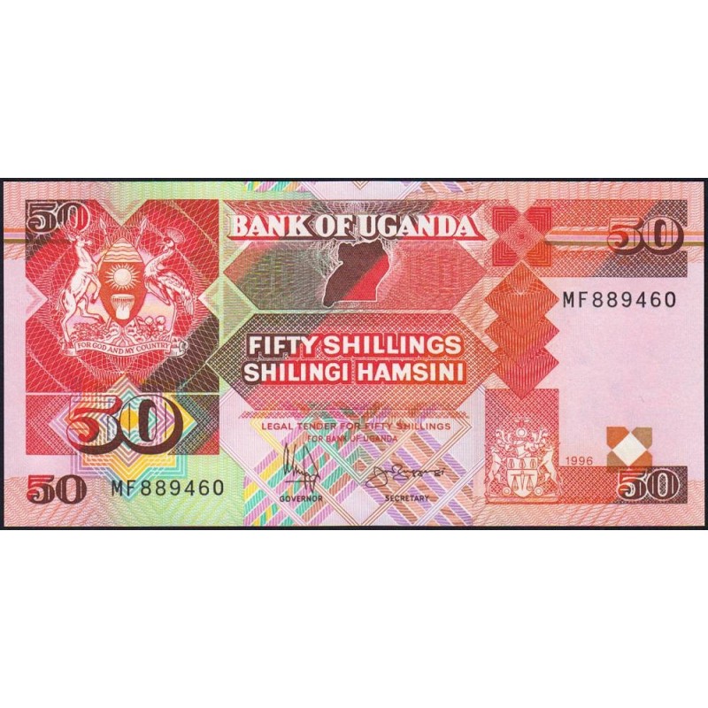 Ouganda - Pick 30c_2 - 50 shillings - Série MF - 1996 - Etat : NEUF