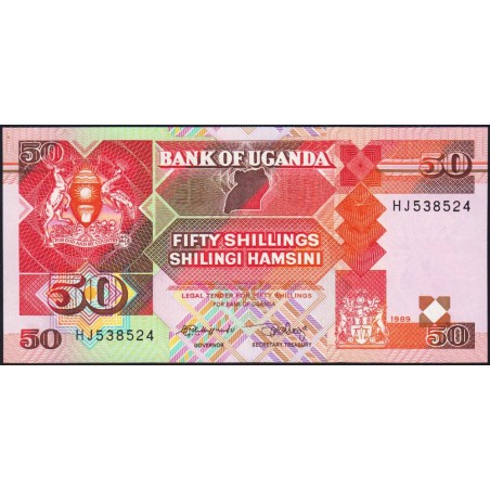 Ouganda - Pick 30b_2 - 50 shillings - Série HJ - 1989 - Etat : NEUF