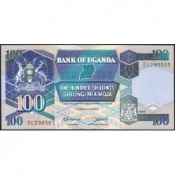 Ouganda - Pick 31b - 100 shillings - Série EL - 1988 - Etat : NEUF