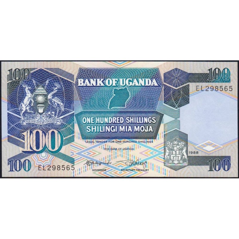 Ouganda - Pick 31b - 100 shillings - Série EL - 1988 - Etat : NEUF