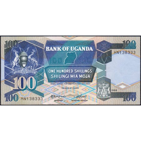 Ouganda - Pick 31b - 100 shillings - Série HN - 1988 - Etat : NEUF