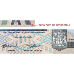Ouganda - Pick 31b - 100 shillings - Série QX - 1988 - Etat : SUP+