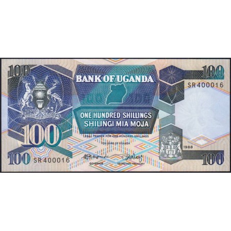 Ouganda - Pick 31b - 100 shillings - Série SR - 1988 - Etat : NEUF