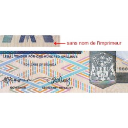 Ouganda - Pick 31b - 100 shillings - Série SR - 1988 - Etat : NEUF