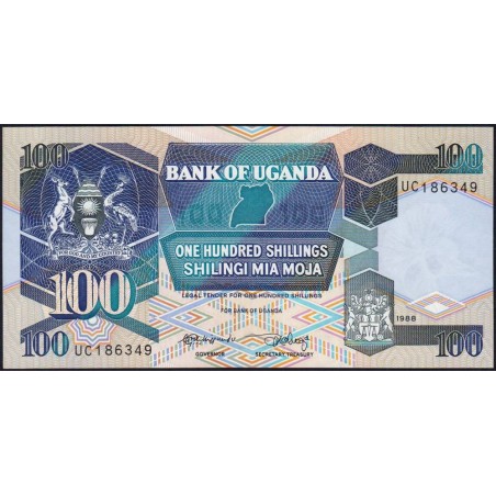 Ouganda - Pick 31b - 100 shillings - Série UC - 1988 - Etat : NEUF