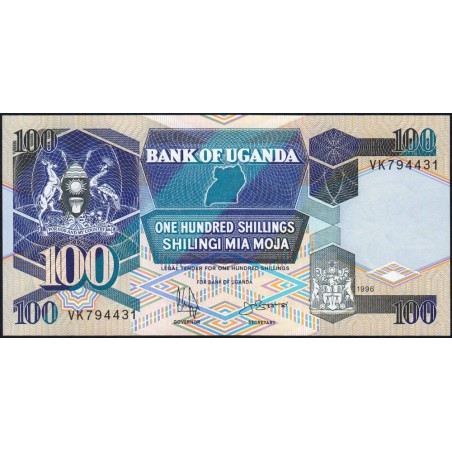 Ouganda - Pick 31c_2 - 100 shillings - Série VK - 1996 - Etat : NEUF