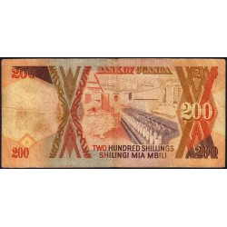 Ouganda - Pick 32b_1 - 200 shillings - Série CT - 1991 - Etat : B+