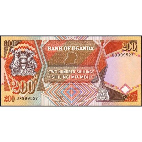 Ouganda - Pick 32b_3 - 200 shillings - Série DX - 1996 - Etat : NEUF