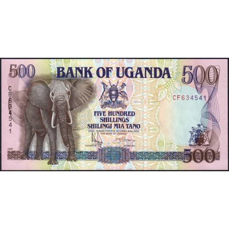 Ouganda - Pick 33b - 500 shillings - Série CF - 1991 - Etat : NEUF