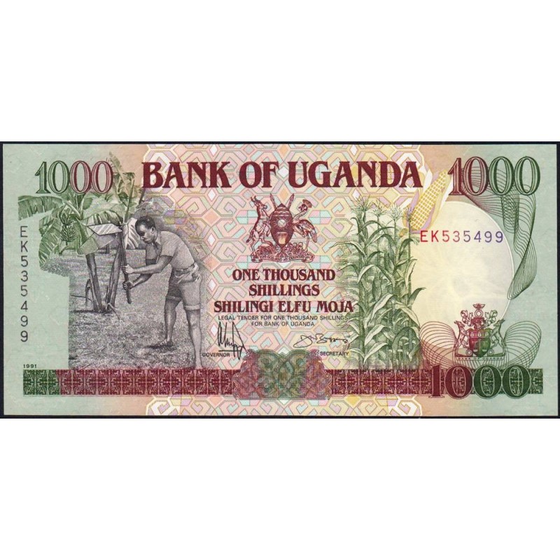 Ouganda - Pick 34b - 1'000 shillings - Série EK - 1991 - Etat : NEUF