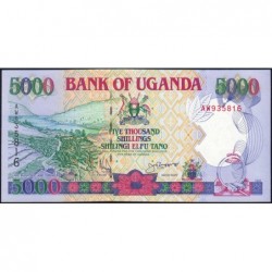 Ouganda - Pick 37a - 5'000 shillings - Série AW - 1993 - Etat : pr.NEUF